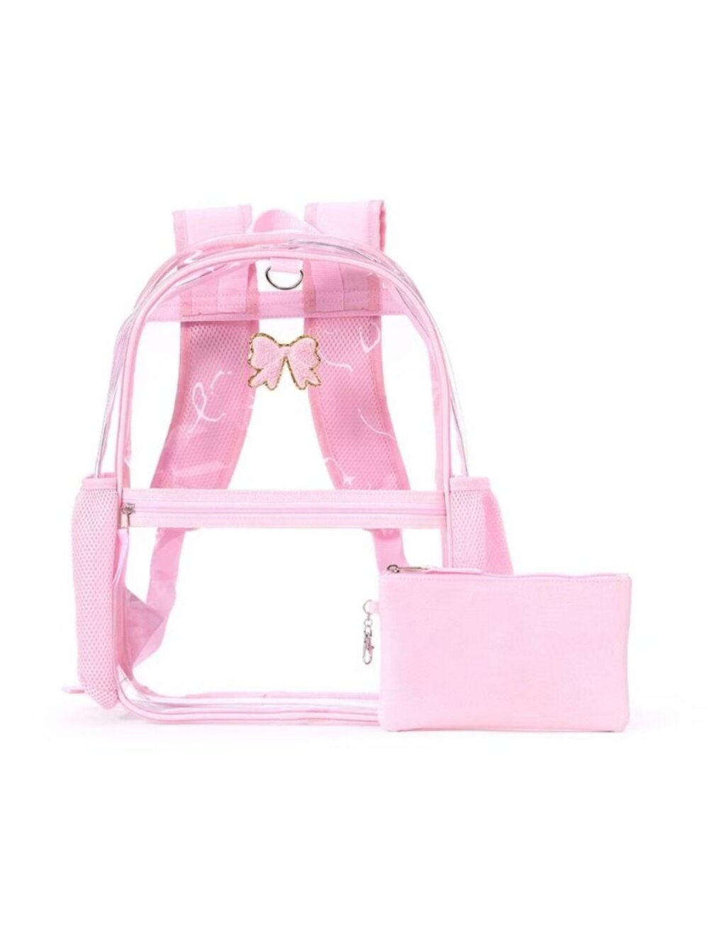 Locker Club Clear 17" Backpack - Pink Bow